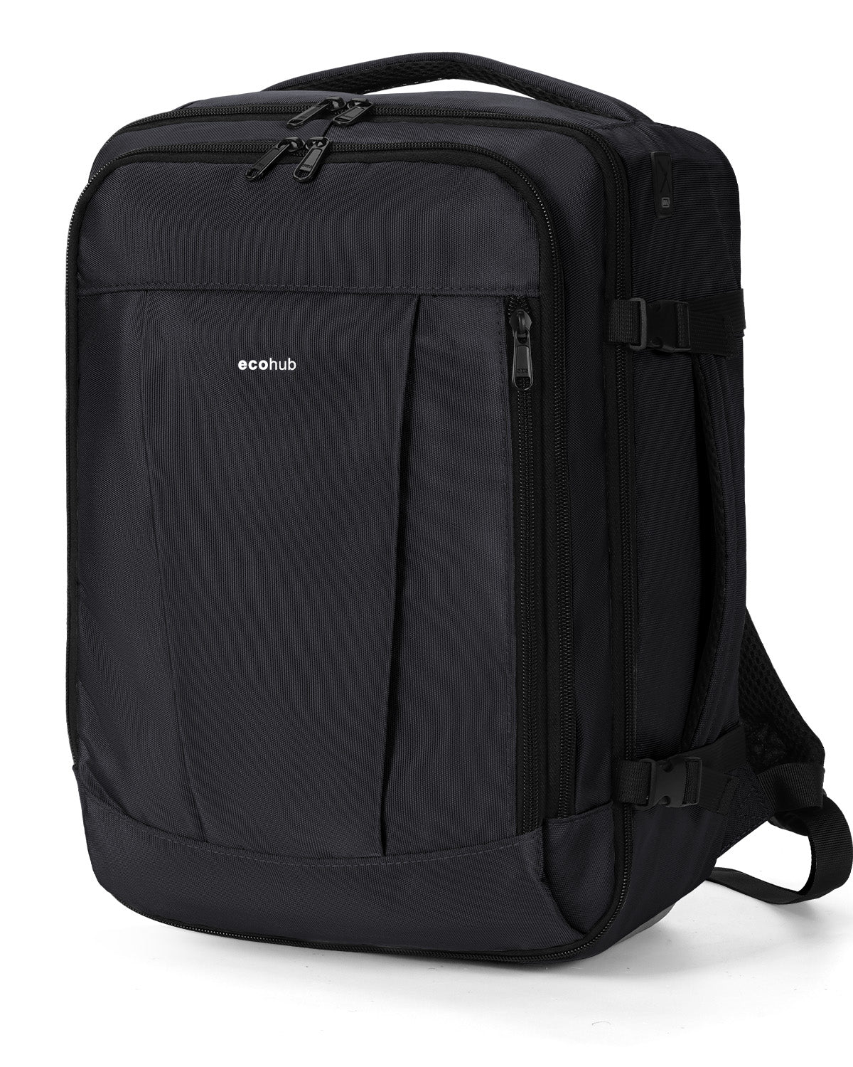 ECOHUB Ryanair Cabin Bags 40x30x20, Underseat Travel Bag with 9 Pockets, Recycled PET Eco Friendly Hand Luggage Backpack, Lightweight Rucksack for Women & Men, Carry on Bag with USB Port,