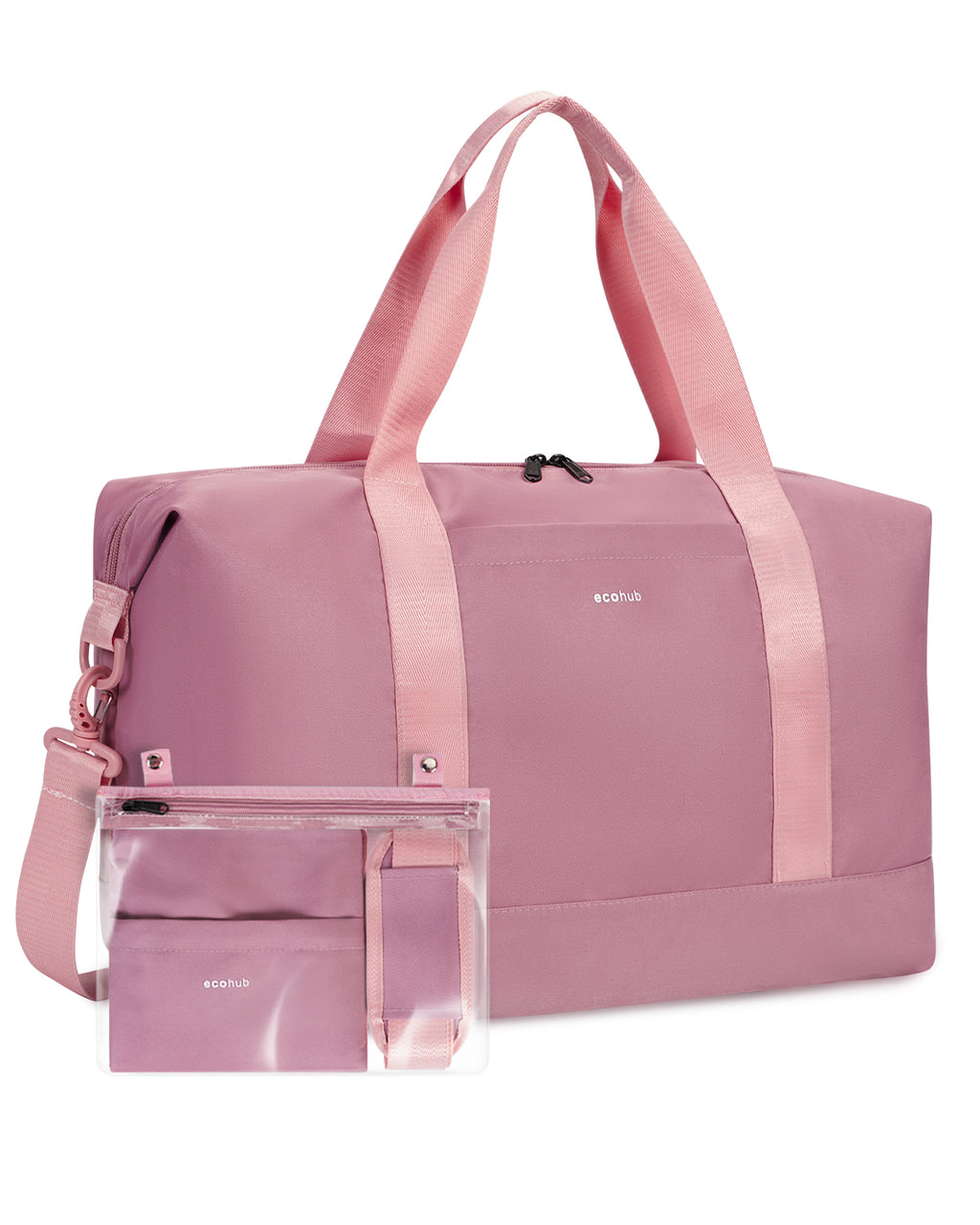 ECOHUB Easyjet 30L Cabin Bag - 45x36x20cm Foldable Carry On Bag with Removable Wet Pocket, Waterproof, Overnight/Pink