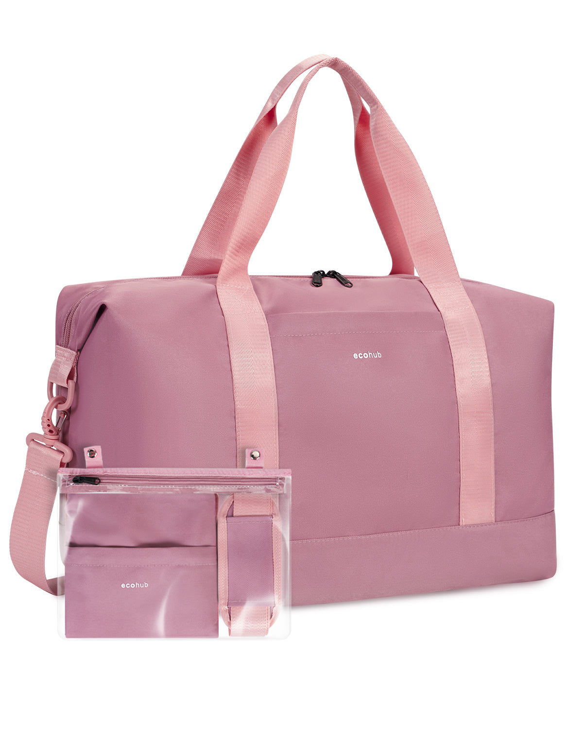 ECOHUB Easyjet 30L Cabin Bag - 45x36x20cm Foldable Carry On Bag with Removable Wet Pocket, Waterproof, Overnight/Pink