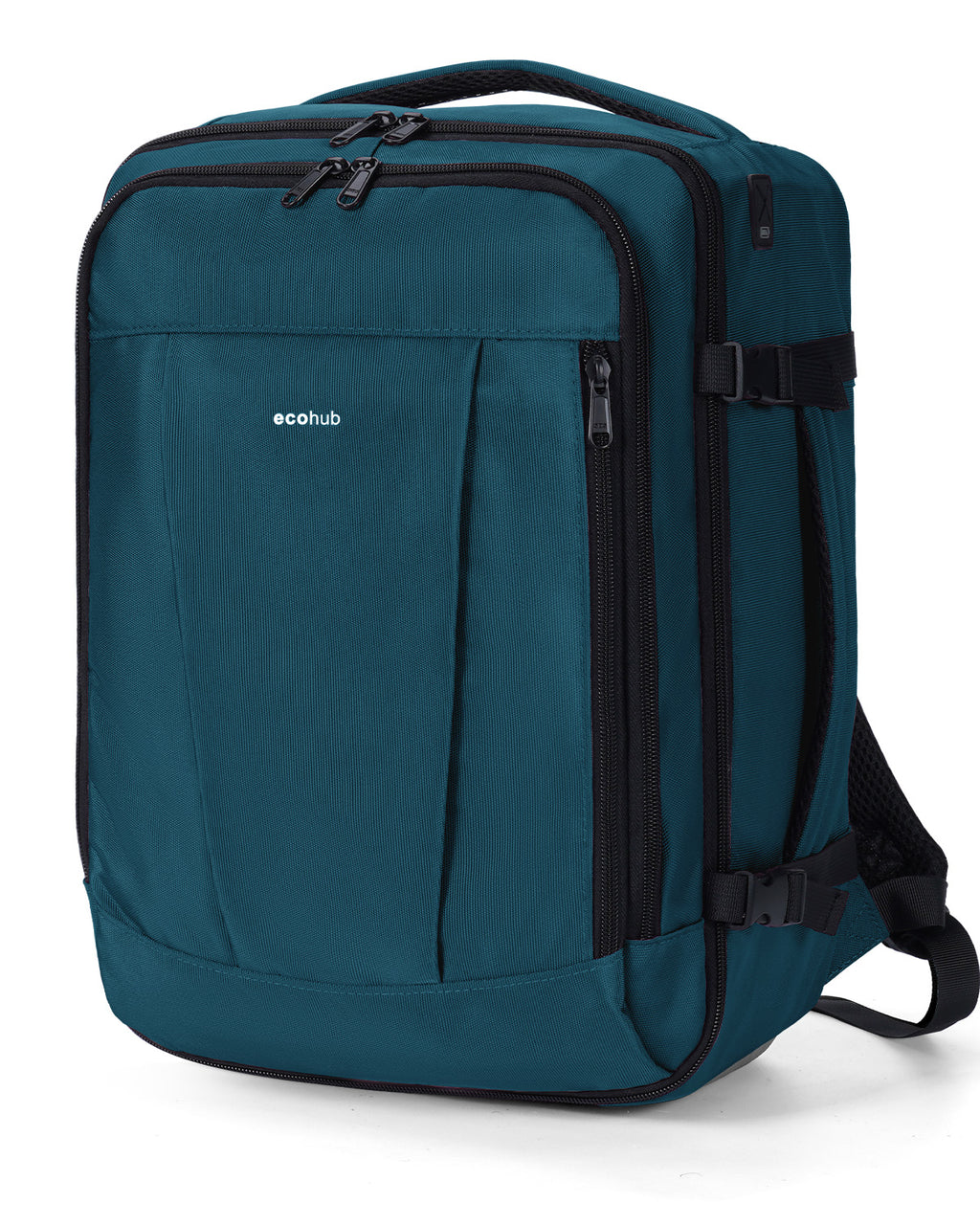 ECOHUB Ryanair Cabin Bags 40x30x20, Underseat Travel Bag with 9 Pockets, Recycled PET Eco Friendly Hand Luggage Backpack, Lightweight Rucksack for Women & Men, Carry on Bag with USB Port,