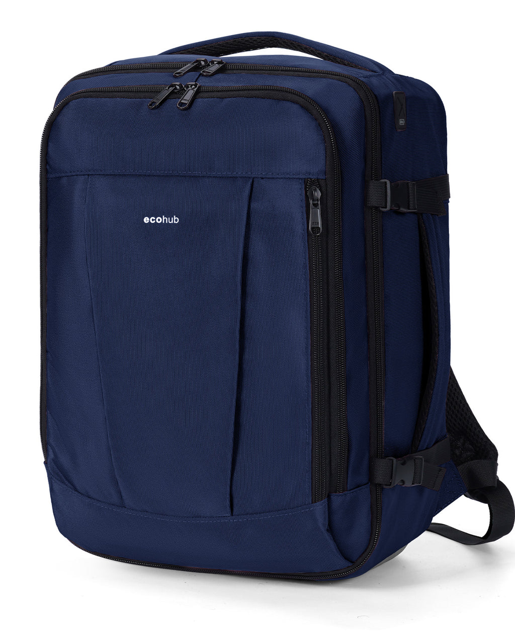 ECOHUB Ryanair Cabin Bags 40x30x20, Underseat Travel Bag with 9 Pockets, Recycled PET Eco Friendly Hand Luggage Backpack, Lightweight Rucksack for Women & Men, Carry on Bag with USB Port,
