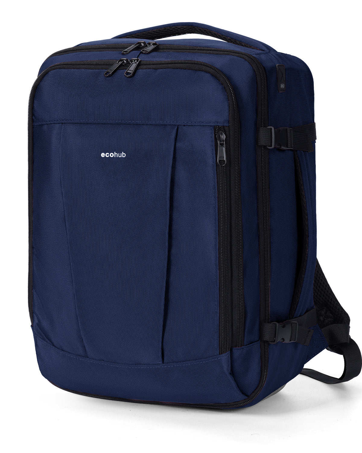 ECOHUB Ryanair Cabin Bags 40x30x20, Underseat Travel Bag with 9 Pockets, Recycled PET Eco Friendly Hand Luggage Backpack, Lightweight Rucksack for Women & Men, Carry on Bag with USB Port,