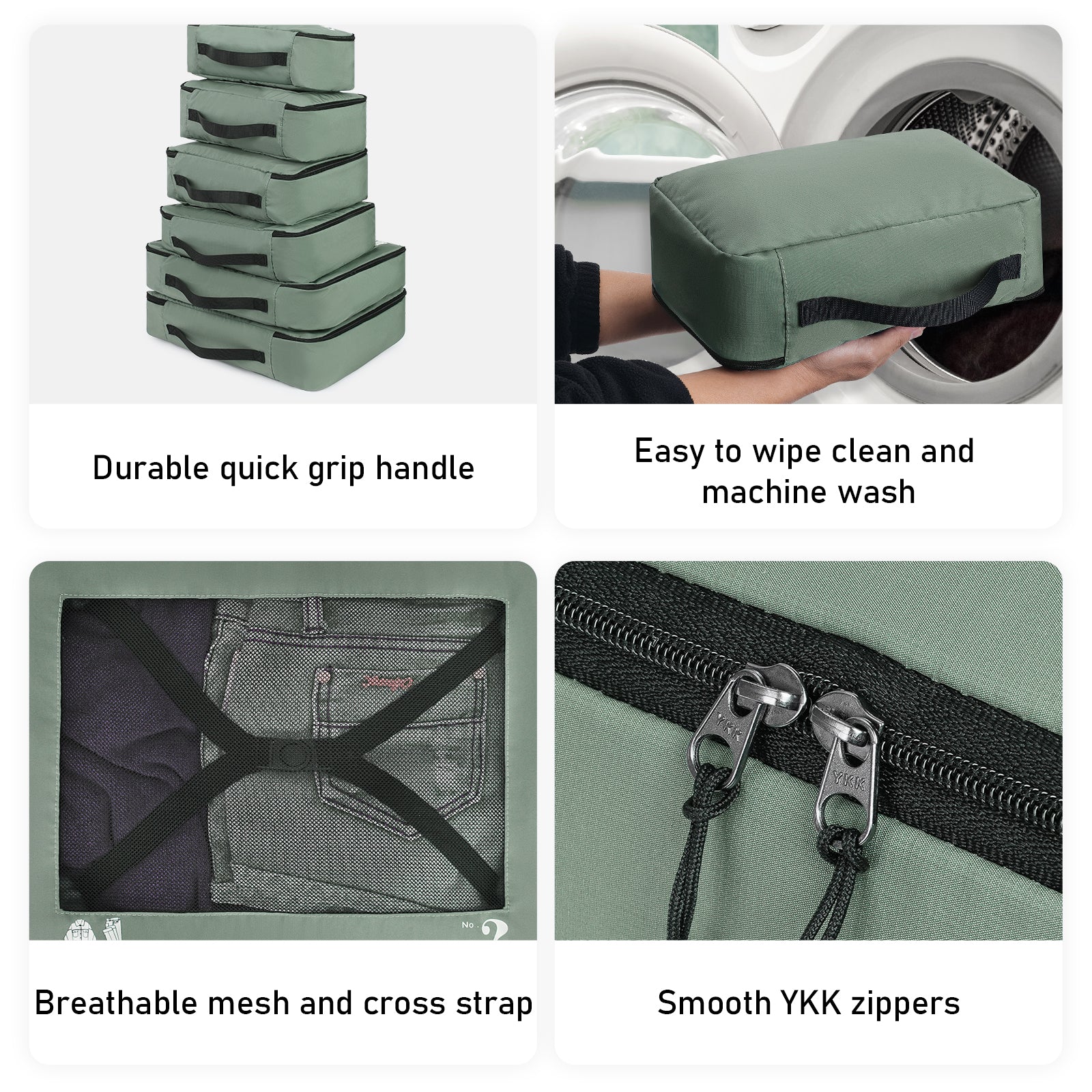 ECOHUB Packing Cubes 7 PCS Travel Organiser - Recycled PET Eco Friendly Shoes & Accessories Storage Bags