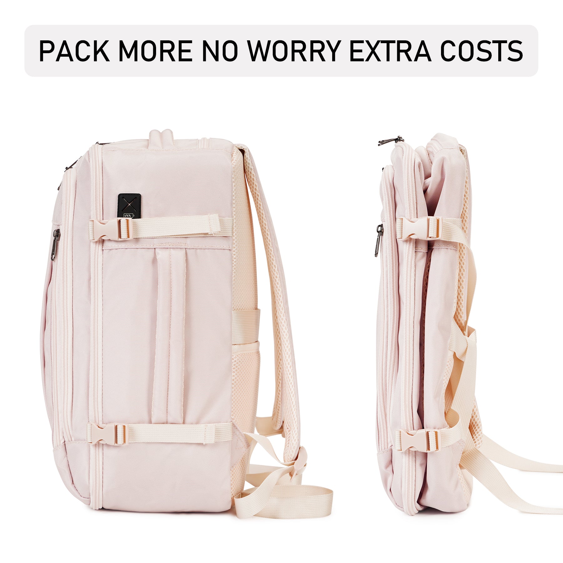 ECOHUB 20L Max Ryanair Cabin Bag 40x20x25 Underseat Backpack Carry on Bag Hand Luggage Backpack with USB Port Recycled PET Eco Friendly Rucksack for Women & Men(Patented)