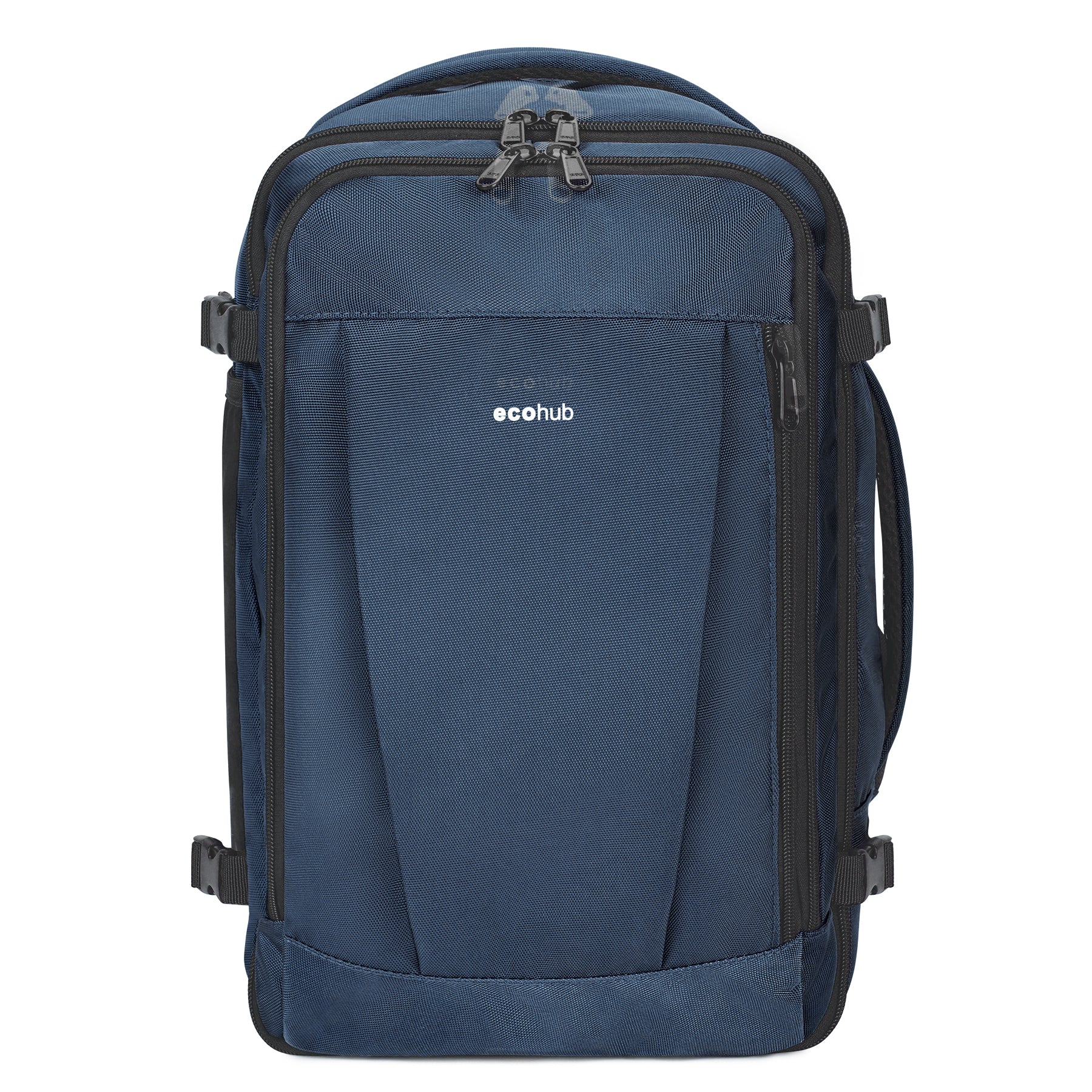 ECOHUB Ryanair Cabin Bags 40x30x20, Underseat Travel Bag with 9 Pockets, Recycled PET Eco Friendly Hand Luggage Backpack, Lightweight Rucksack for Women & Men, Carry on Bag with USB Port,