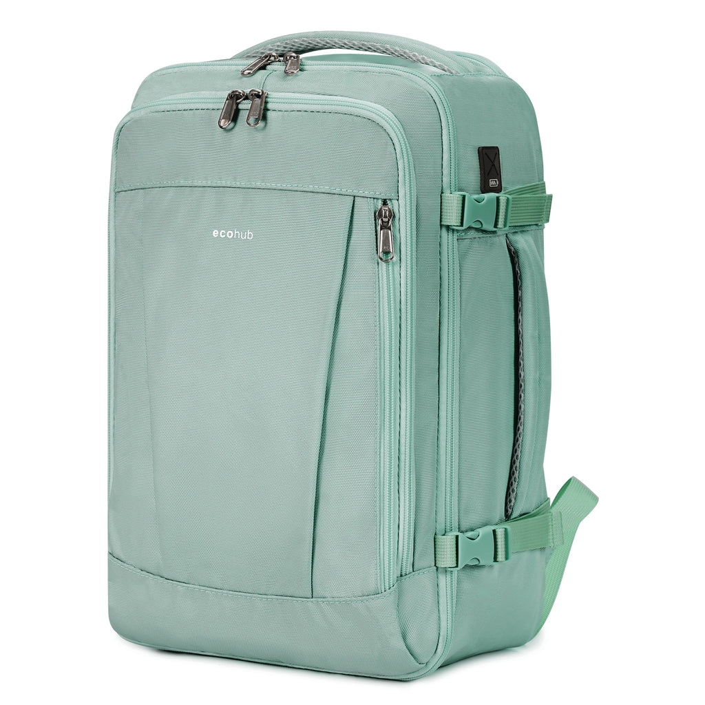 ECOHUB 20L Max Ryanair Cabin Bag 40x20x25 Underseat Backpack Carry on Bag Hand Luggage Backpack with USB Port Recycled PET Eco Friendly Rucksack for Women & Men(Patented)