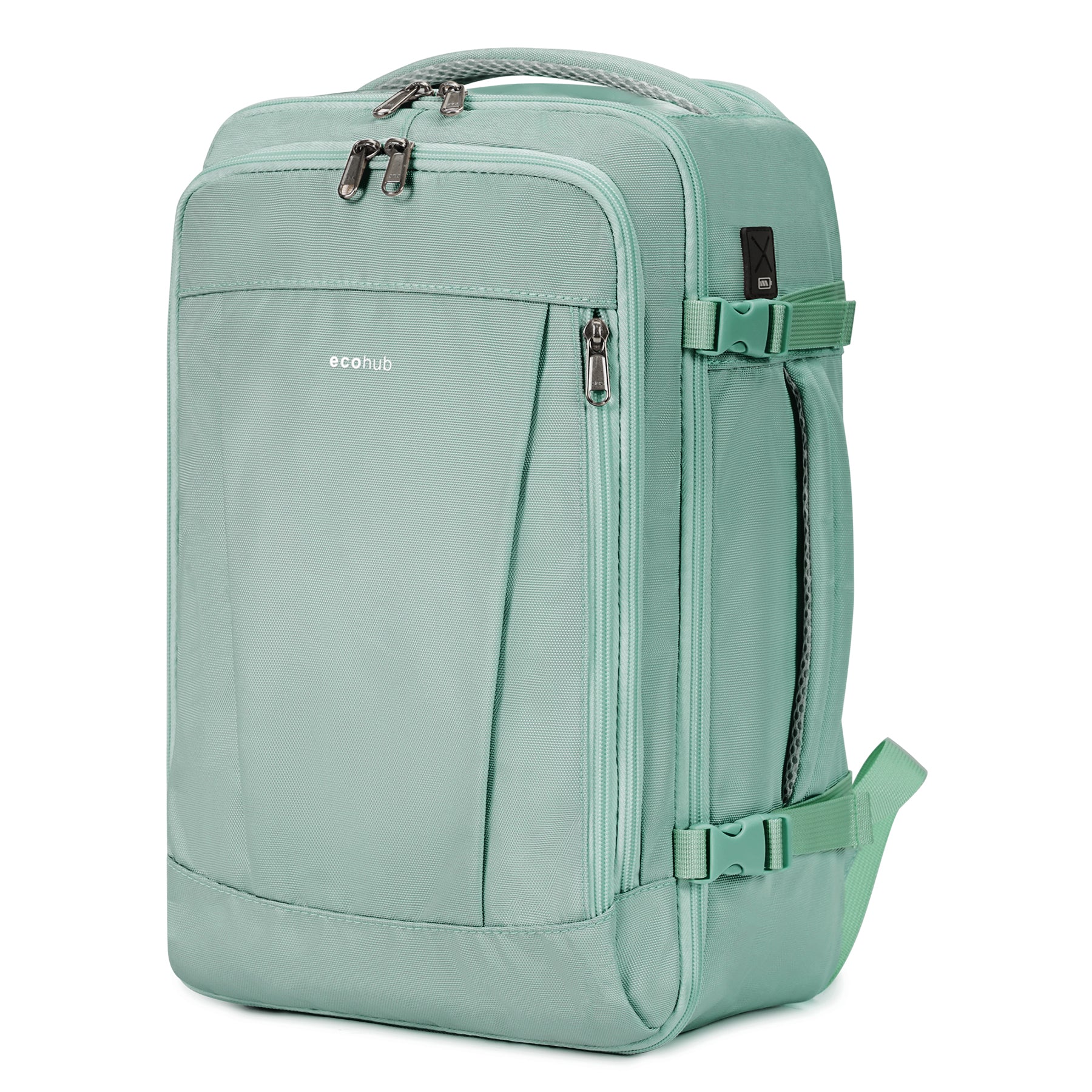 ECOHUB 20L Max Ryanair Cabin Bag 40x20x25 Underseat Backpack Carry on Bag Hand Luggage Backpack with USB Port Recycled PET Eco Friendly Rucksack for Women & Men(Patented)