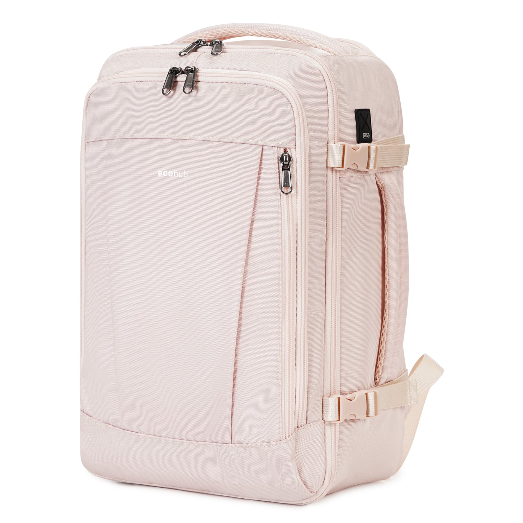 ECOHUB 20L Max Ryanair Cabin Bag 40x20x25 Underseat Backpack Carry on Bag Hand Luggage Backpack with USB Port Recycled PET Eco Friendly Rucksack for Women & Men(Patented)