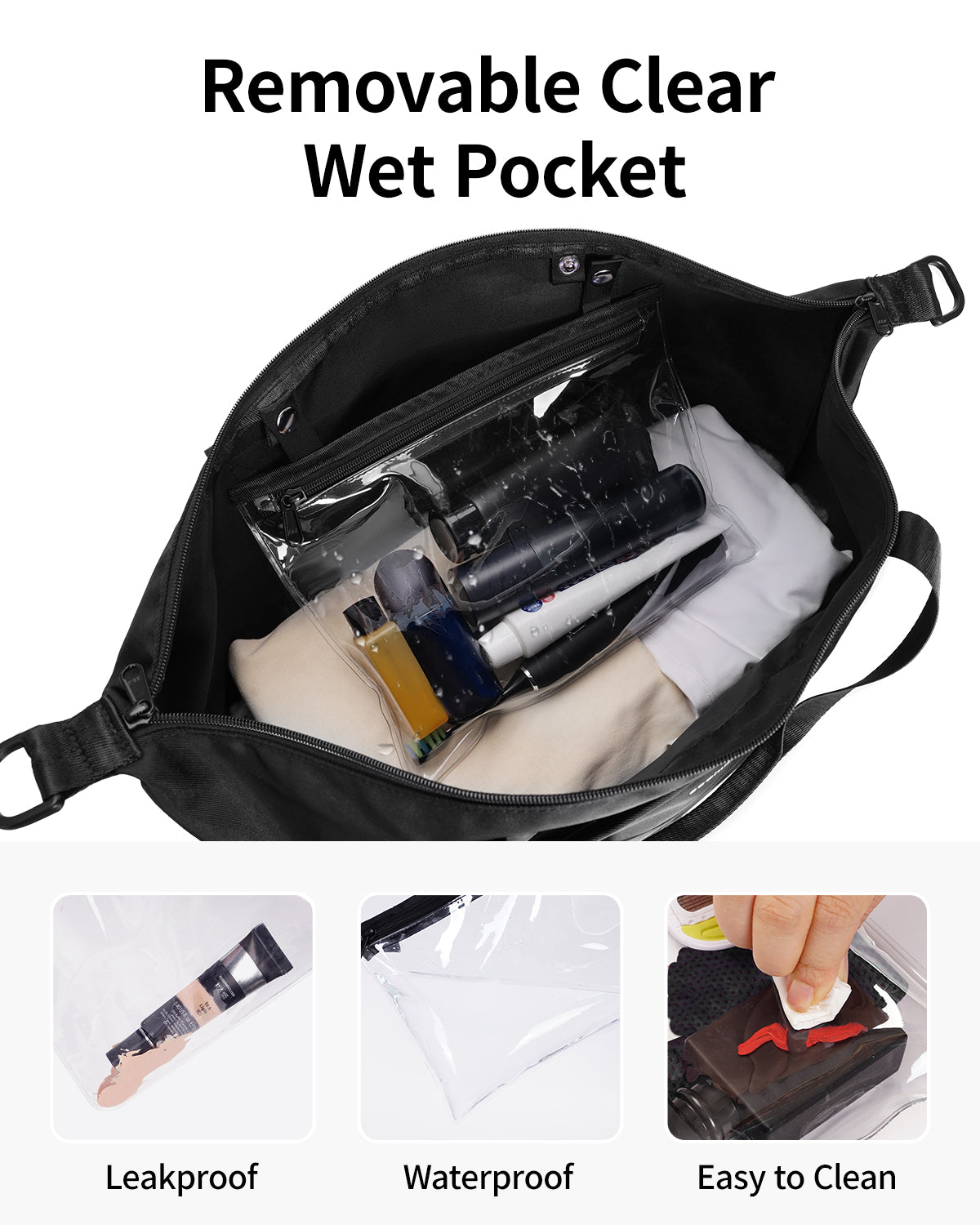 ECOHUB for Ryanair Cabin Bags 40x30x20, Expandable Underseat Hand Luggage Bag, Foldable Carry On Bag with Removable Wet Pocket, Water-Resistant Overnight Hospital Weekend Bag for Women