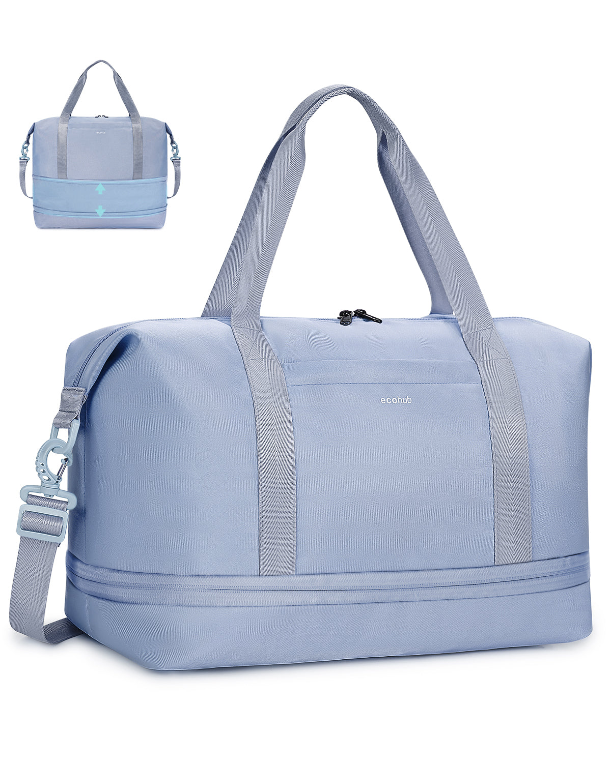ECOHUB for Ryanair Cabin Bags 40x30x20, Expandable Underseat Hand Luggage Bag, Foldable Carry On Bag with Removable Wet Pocket, Water-Resistant Overnight Hospital Weekend Bag for Women