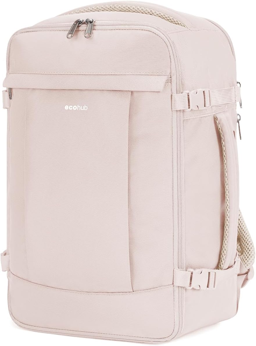 ECOHUB for Easyjet Cabin Bag 45x36x20，30L Anti-theft Underseat Carry On Travel Backpack, Recycled Hand Luggage Bag with Laptop Compartment,Flight Rucksack bag for men women(Patent Pending)