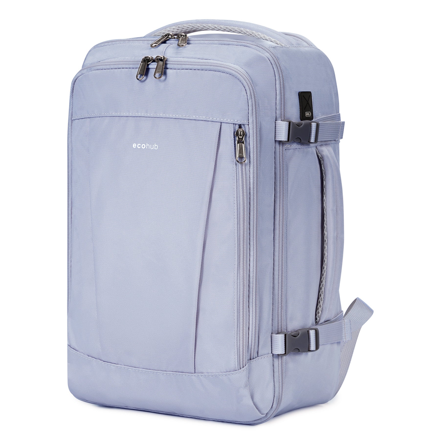 ECOHUB 20L Max Ryanair Cabin Bag 40x20x25 Underseat Backpack Carry on Bag Hand Luggage Backpack with USB Port Recycled PET Eco Friendly Rucksack for Women & Men(Patented)