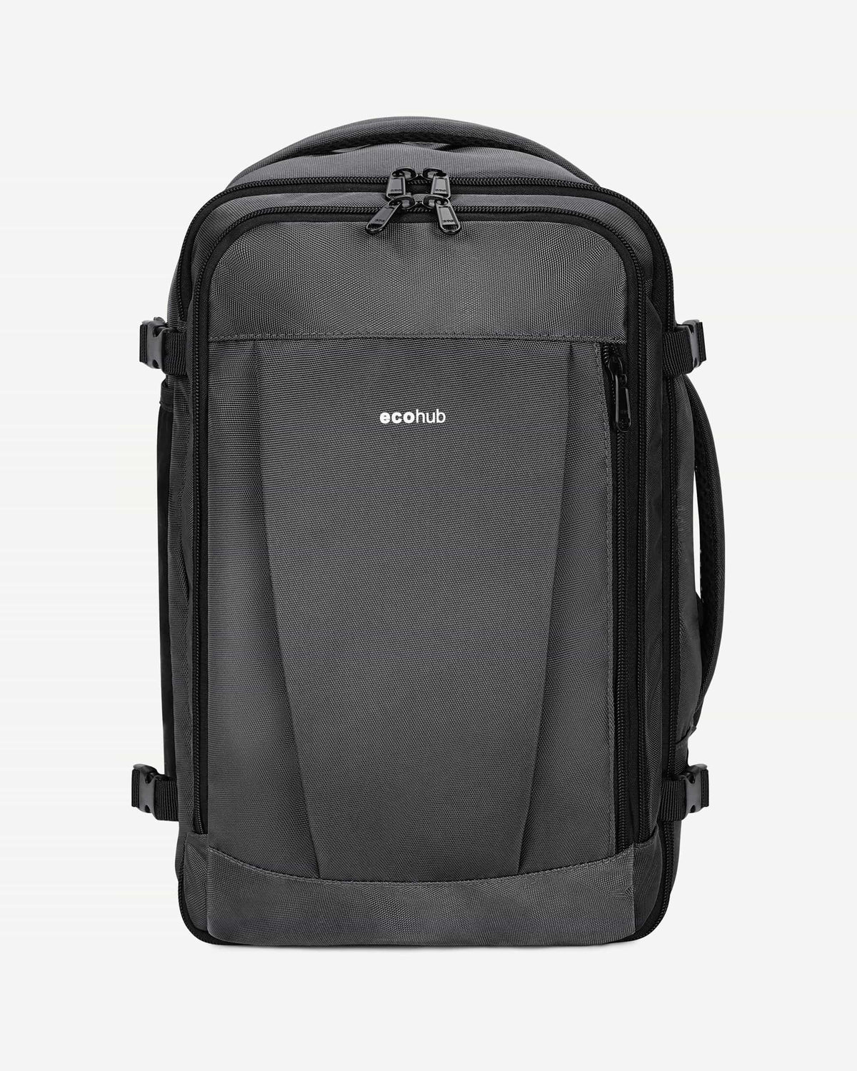 Light gray carry-on travel backpack front view