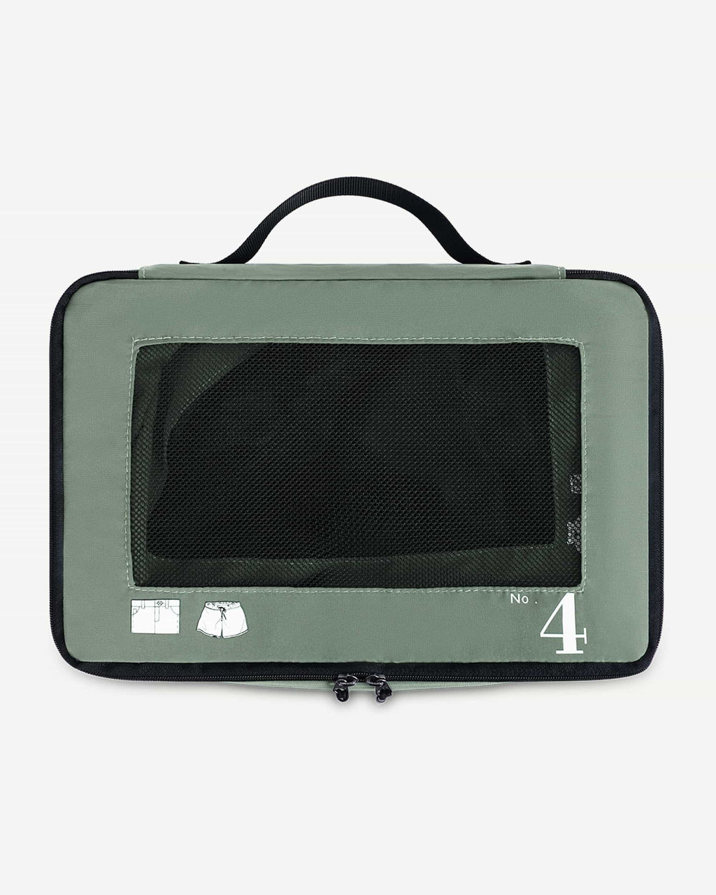 Sage Green packing cubes shown being packed for a trip