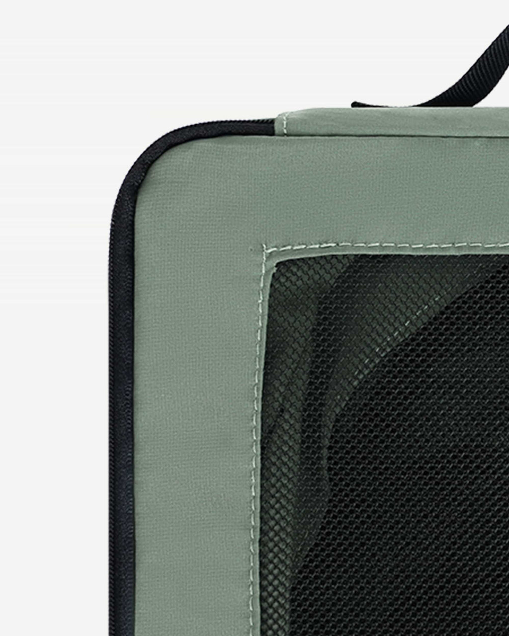 Sage Green packing cube set showing organization details