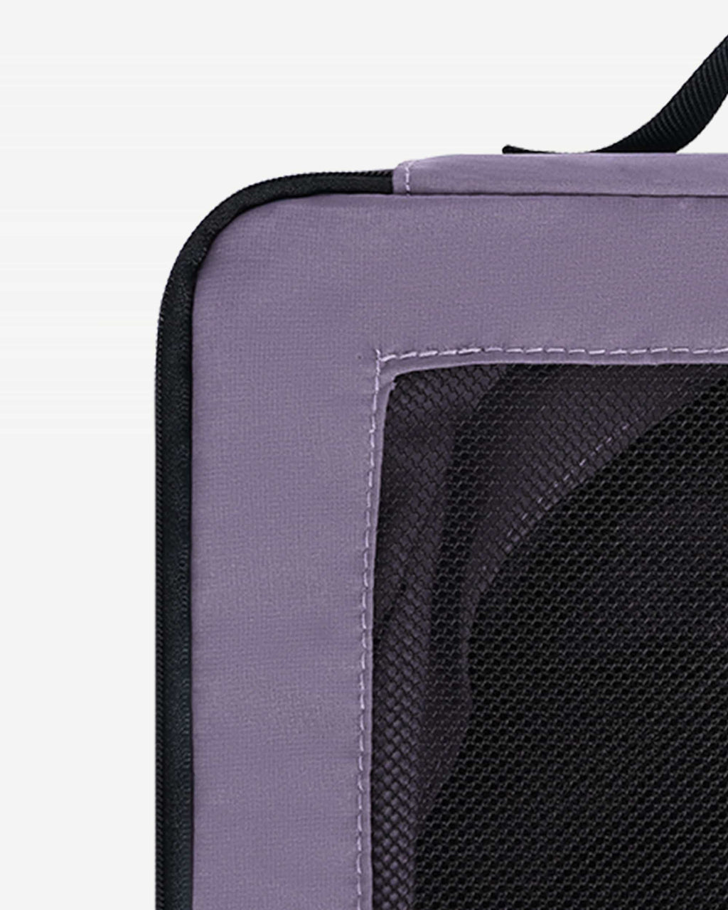 Purple packing cube set showing organization details