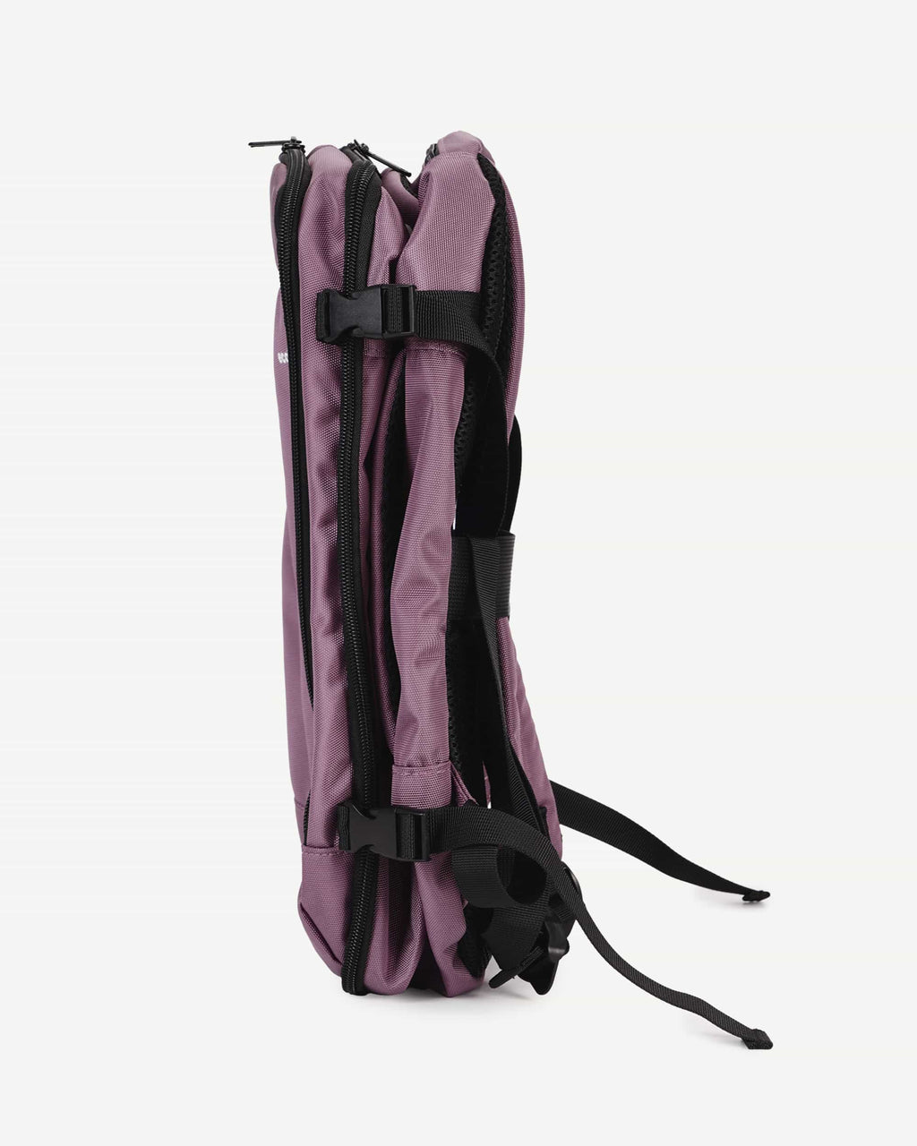 Pink carry-on travel backpack back panel view