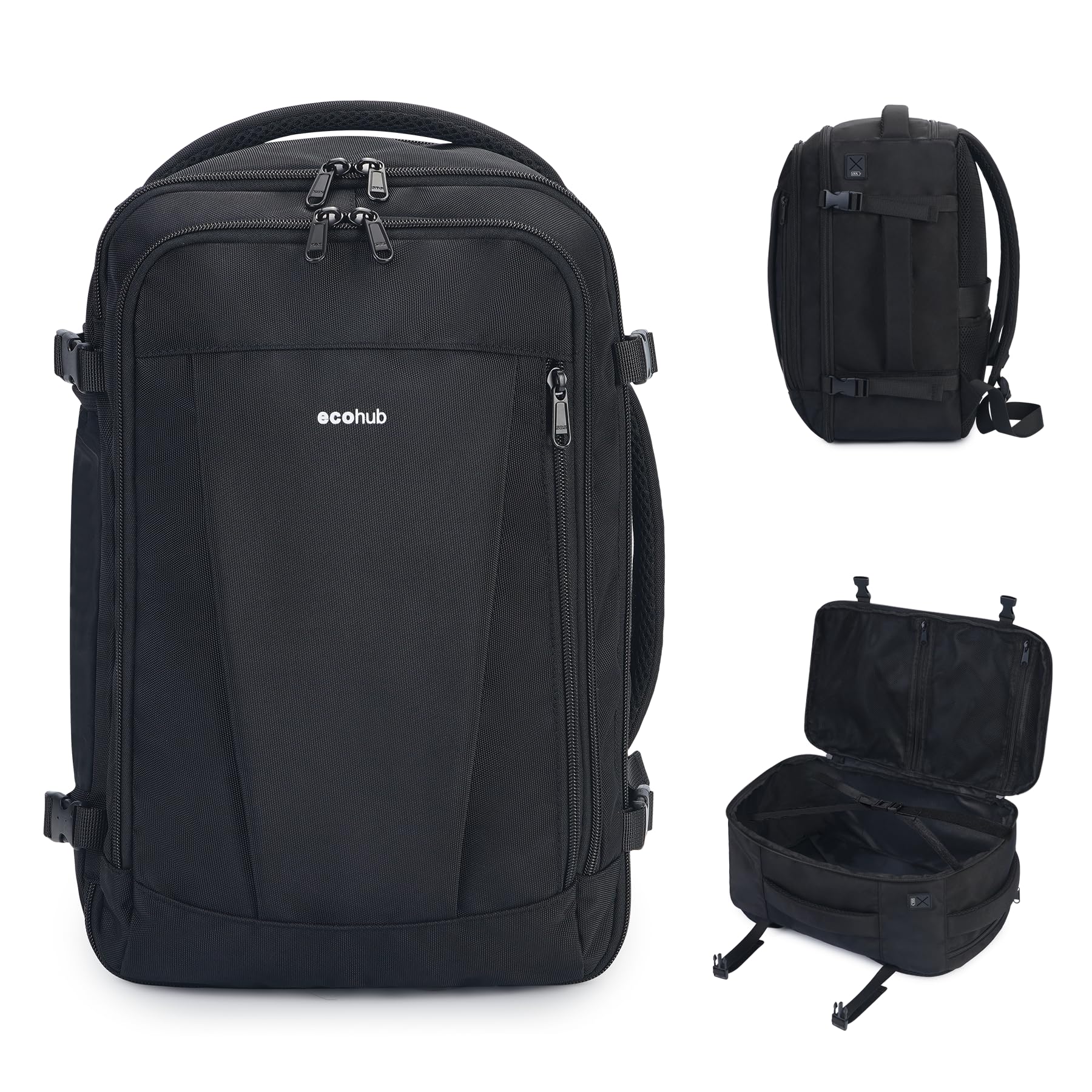 ECOHUB Travel Backpack 18x14x8 Spirit Airlines Personal Item Bag Carry On Backpack 13 Pockets