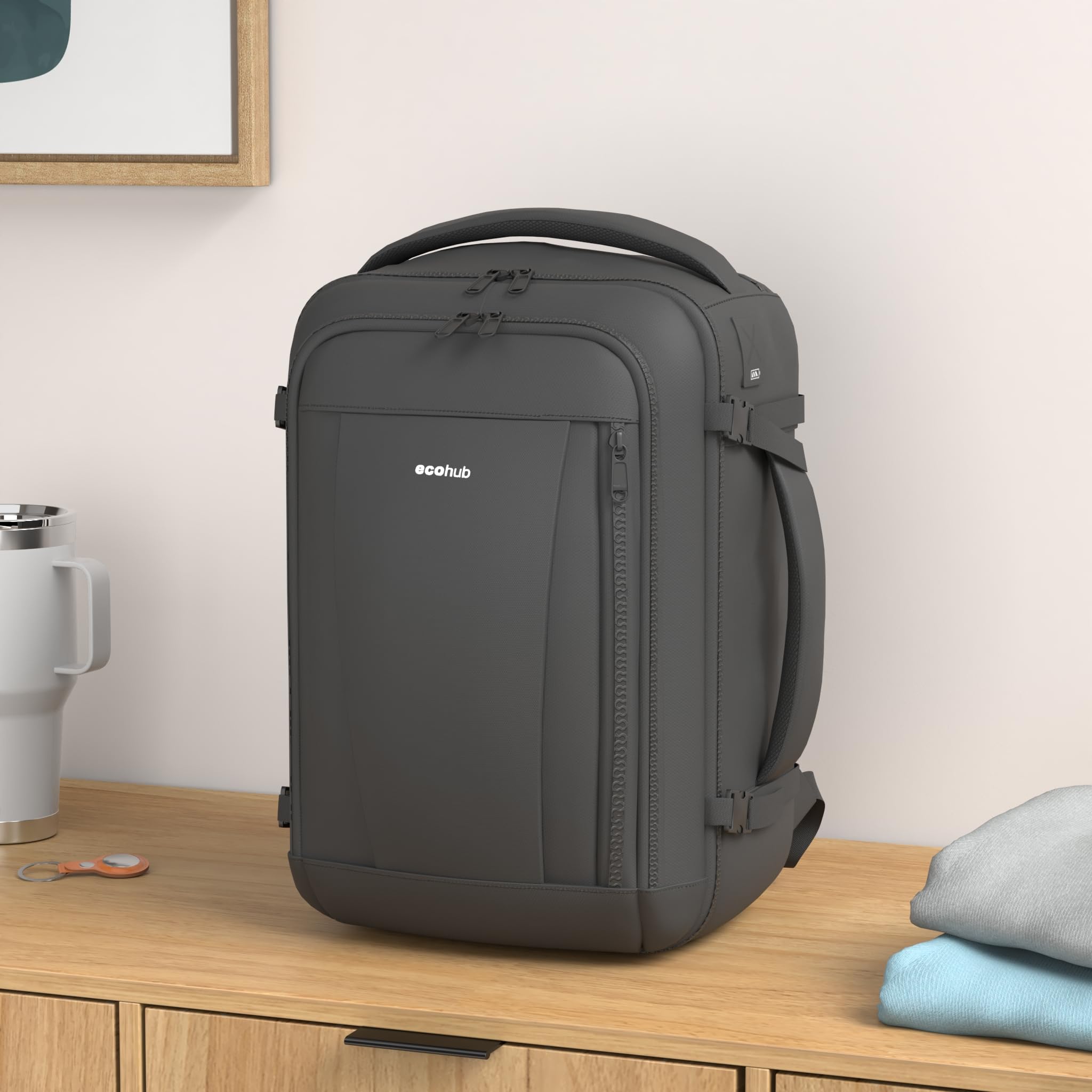 ECOHUB Travel Backpack 18x14x8 Spirit Airlines Personal Item Bag Carry On Backpack 13 Pockets